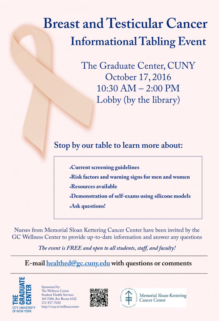 October 17 Breast and Testicular Cancer Informational Tabling Event ...