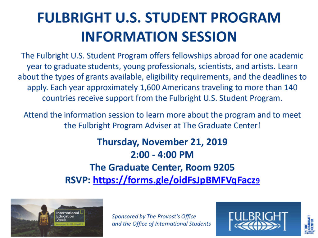 November 21 - Fulbright US Student Program Information Session at the ...