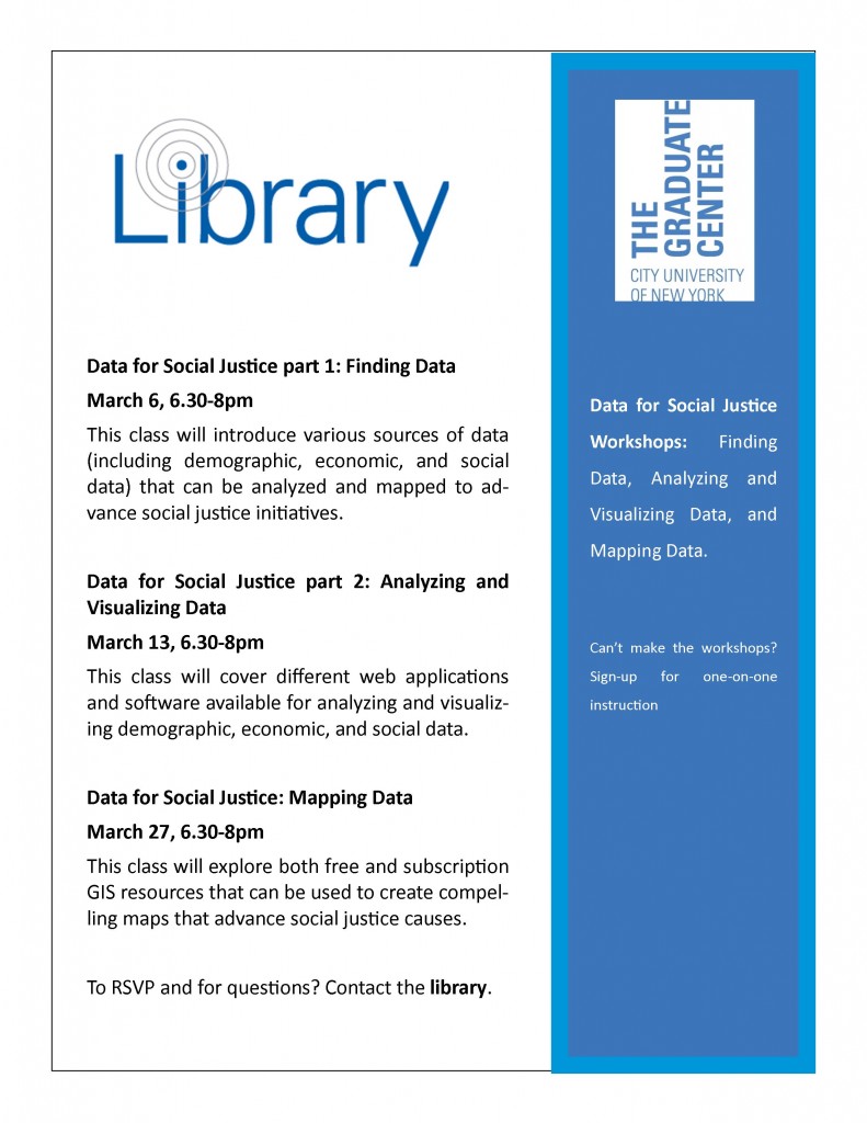 Library Worshop Series- data for social justice