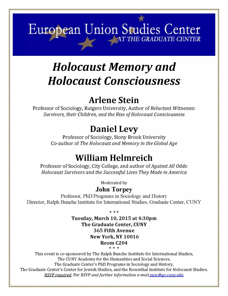 Holocaust Memory-Holocaust Consciousness March 10 FLYER