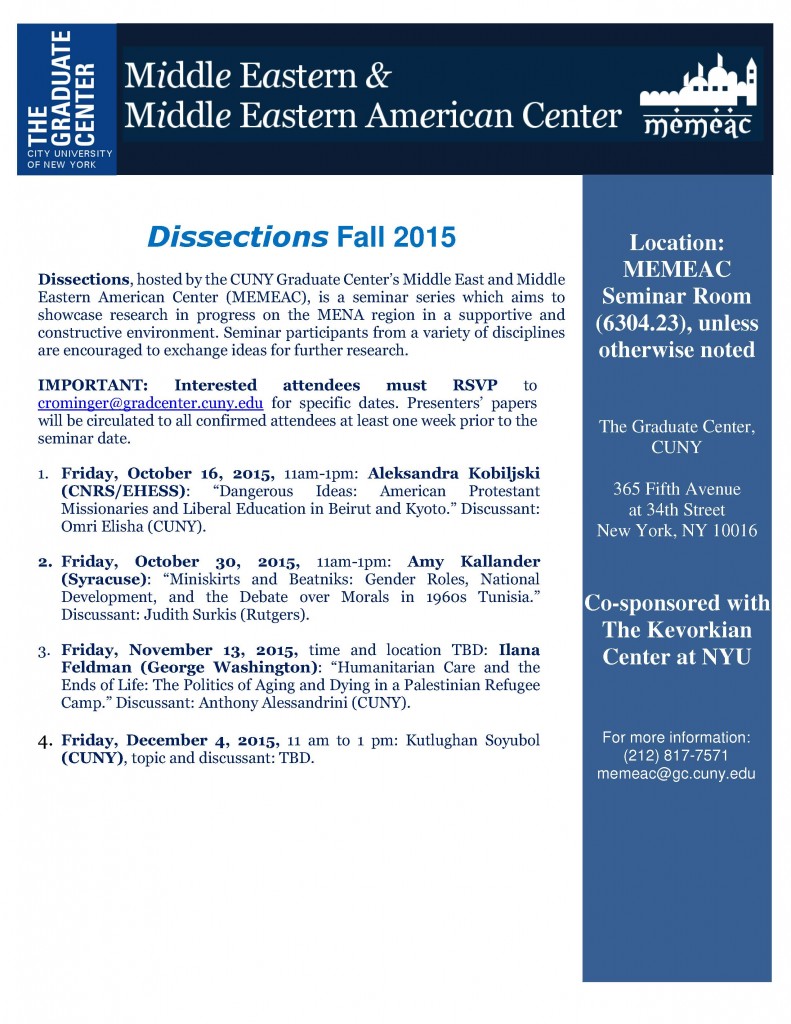 Dissections Flyer Fall 2015