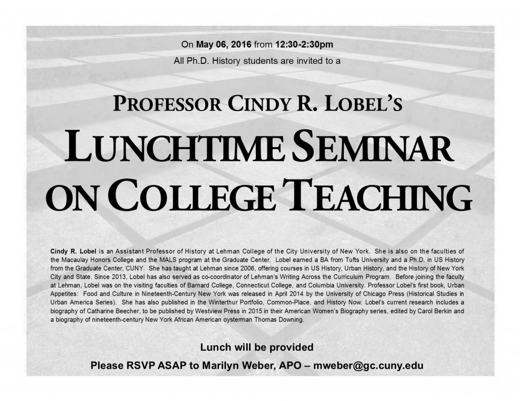 Lunchtime Seminar with Lobel